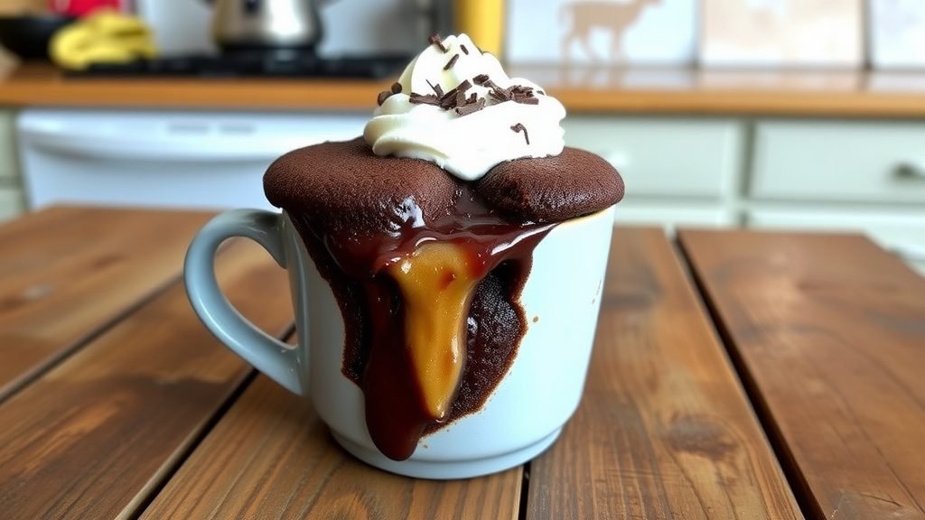 Chocolate Peanut Butter Lava Mug Cake