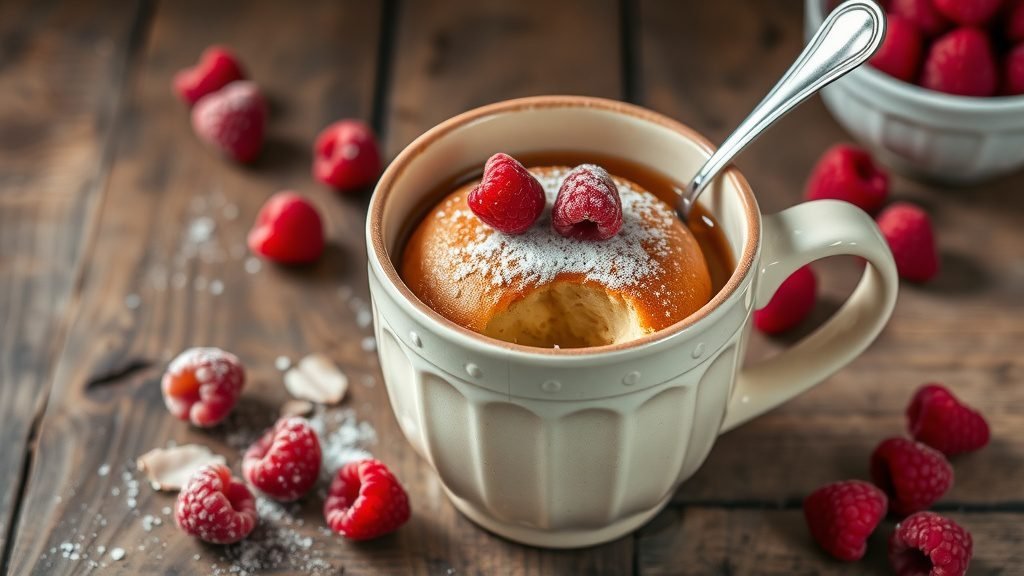 Almond Raspberry Mug Cake