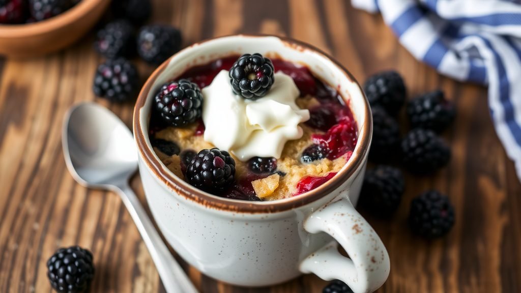 Blackberry Cobbler Mug Cake