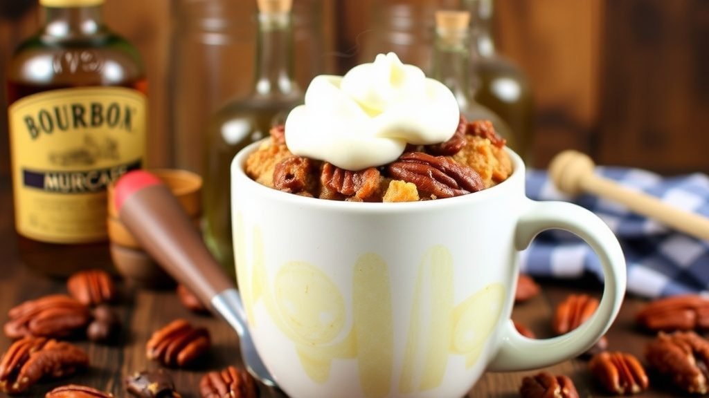 Bourbon Pecan Pie Mug Cake