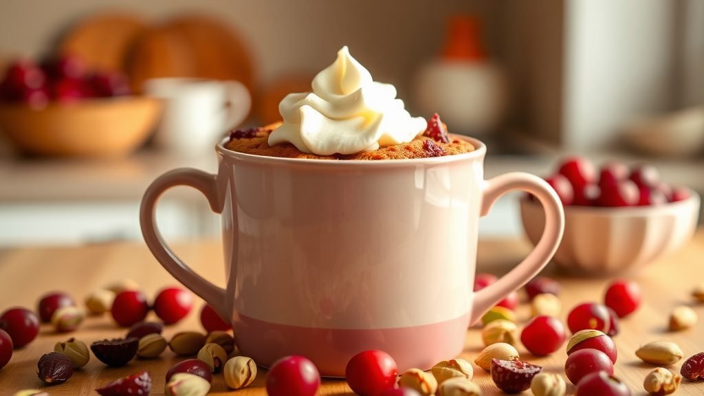 Cranberry Pistachio Mug Cake