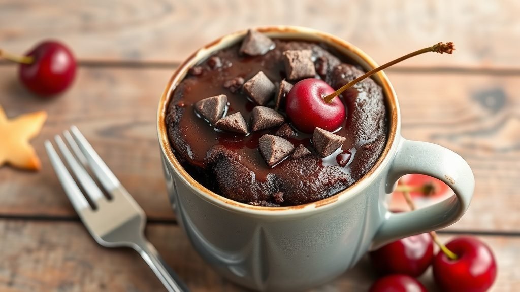 Dark Chocolate Cherry Mug Cake