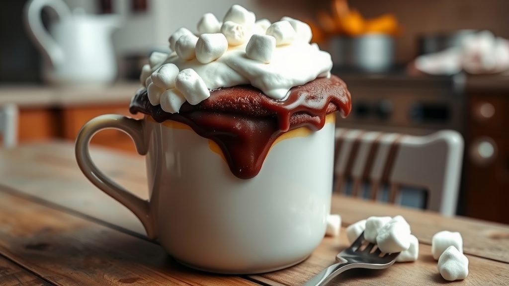 Marshmallow Fudge Mug Cake