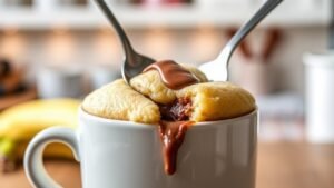 Banana Nutella Swirl Mug Cake
