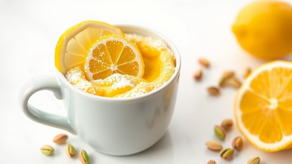Pistachio Lemon Mug Cake