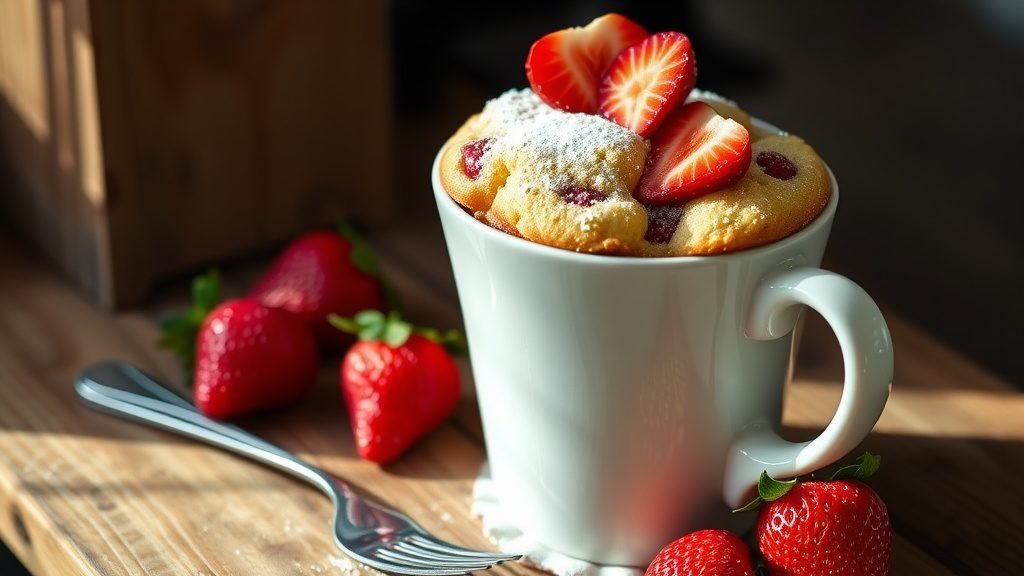Strawberry Cheesecake Mug Muffin