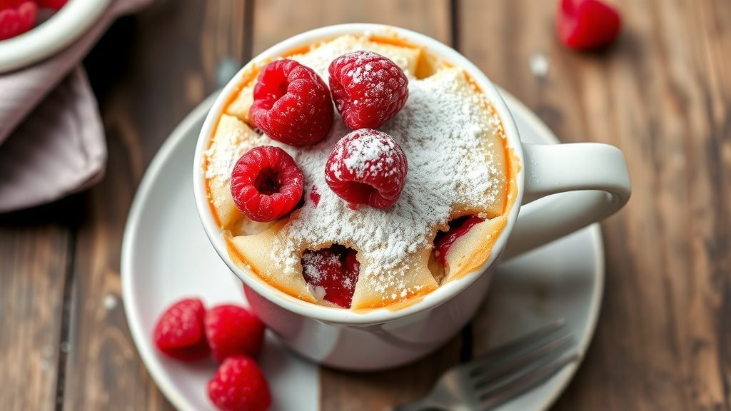 White Chocolate Raspberry Mug Cake