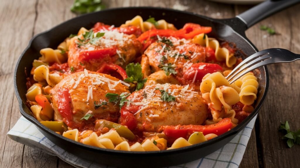 Chicken Cacciatore Pasta Skillet