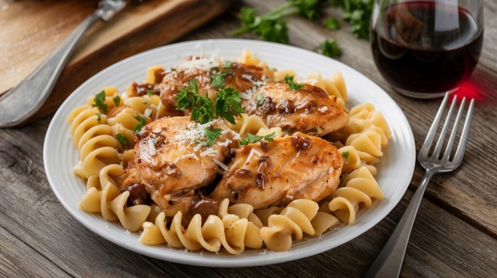 Chicken Marsala Pasta Skillet