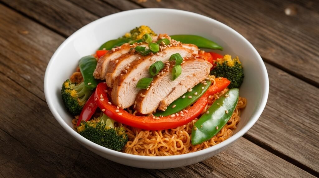 Chicken Ramen Stir Fry Bowls