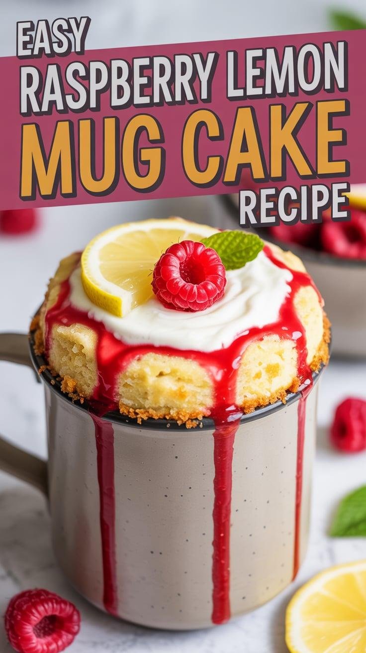 Raspberry Lemon Mug Cake