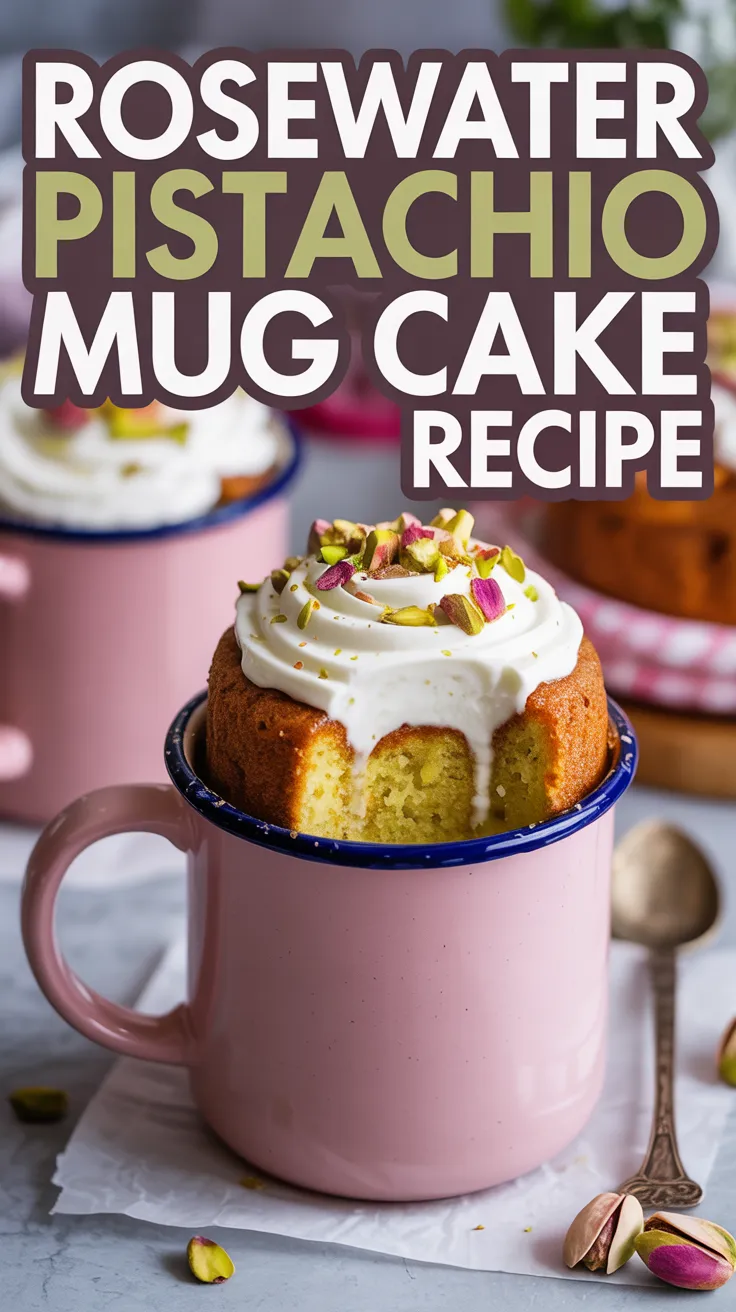 Rosewater Pistachio Mug Cake