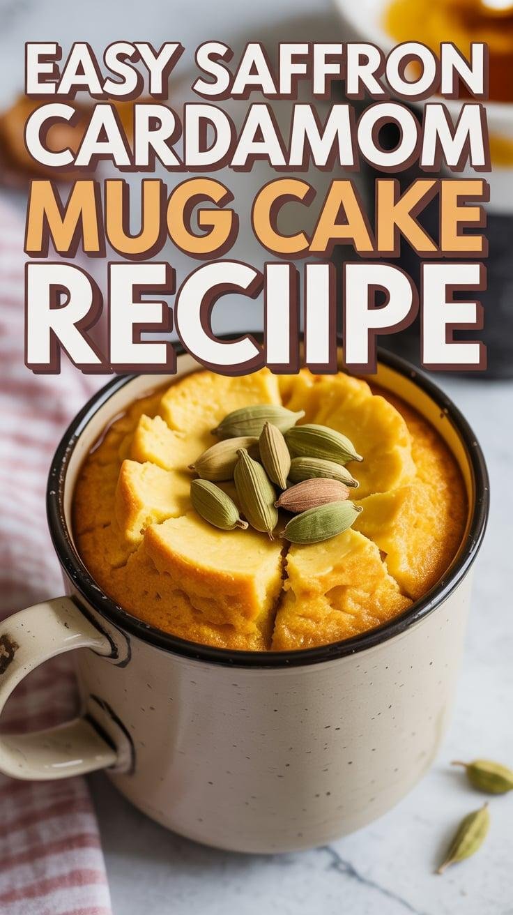 Saffron Cardamom Mug Cake