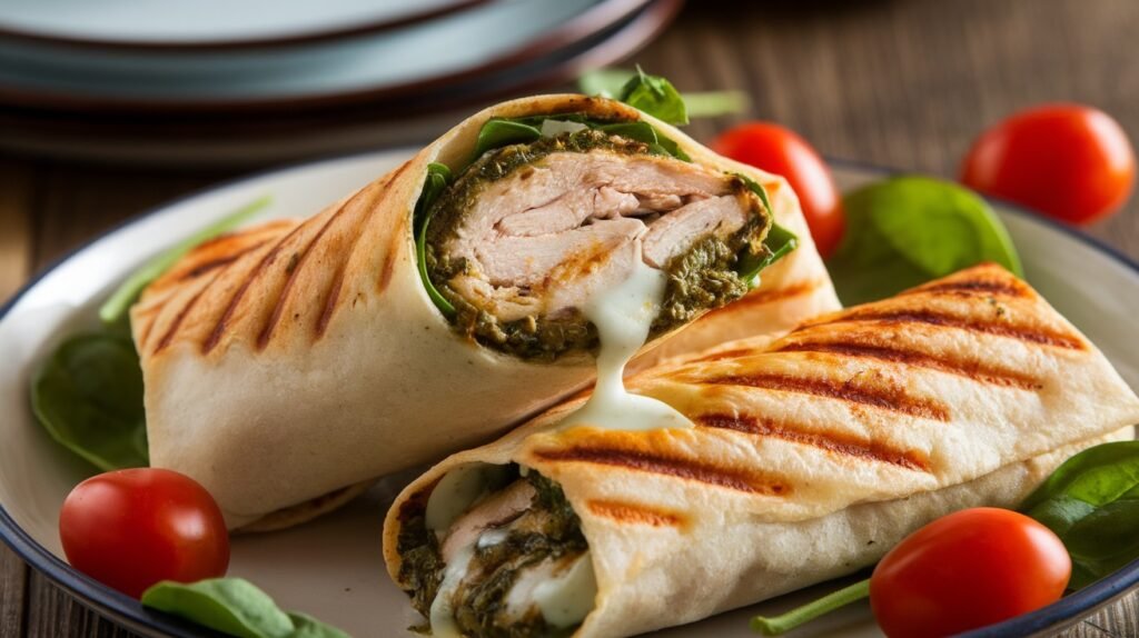 Chicken and Pesto Grilled Wraps