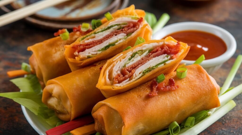 Chicken and Bacon Egg Rolls