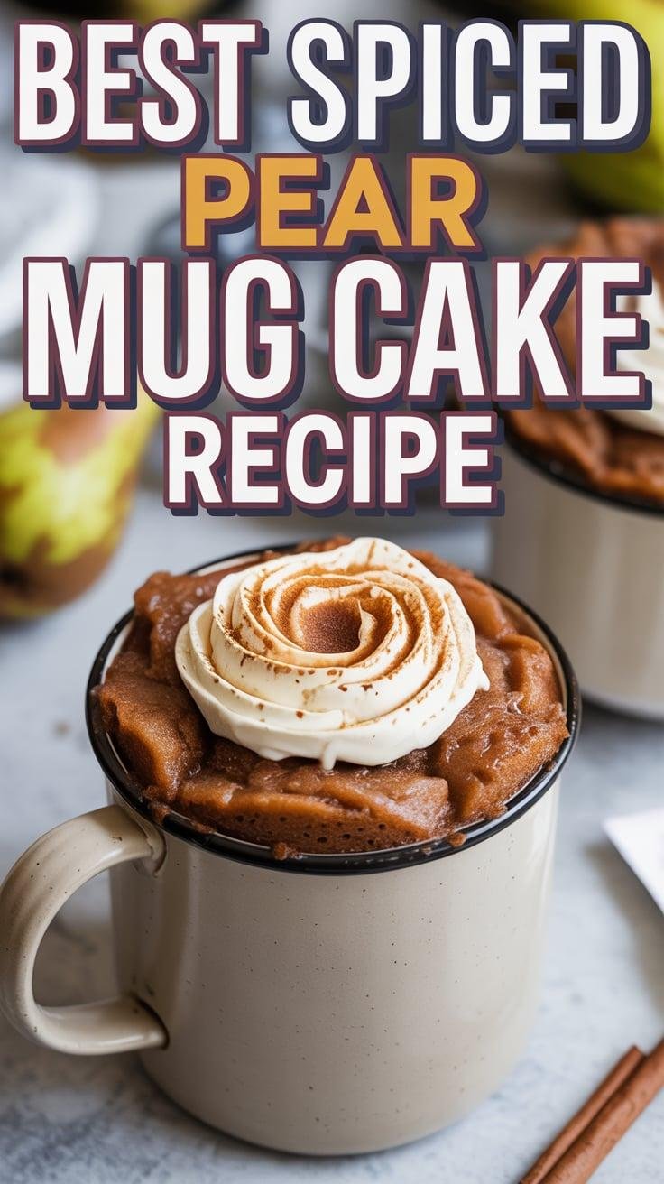 Spiced Pear Mug Cake