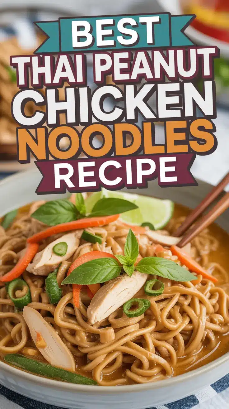 Savory Thai Peanut Chicken Noodles Recipe Food Blasts