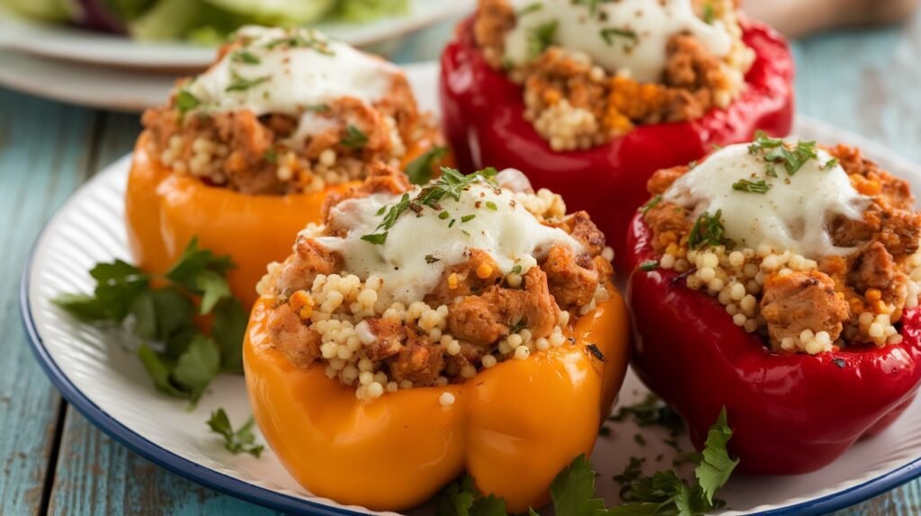 Chicken and Couscous Stuffed Peppers