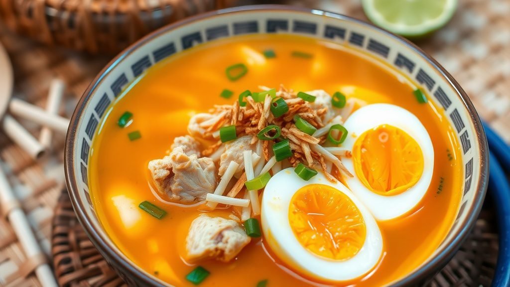 Indonesian Soto Ayam (Turmeric Chicken Soup)