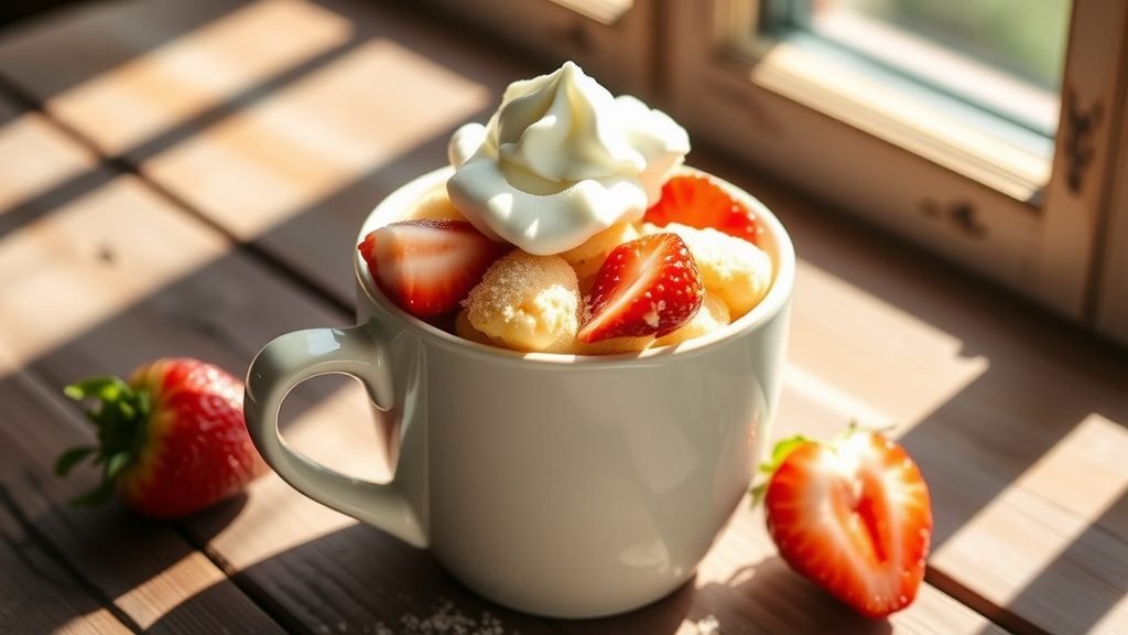 Strawberry Cream Mug Muffin