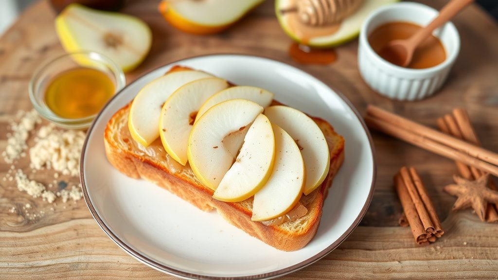 Almond Butter and Pear Toast