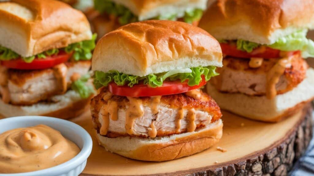 Chicken Sliders with Sweet Chili Mayo