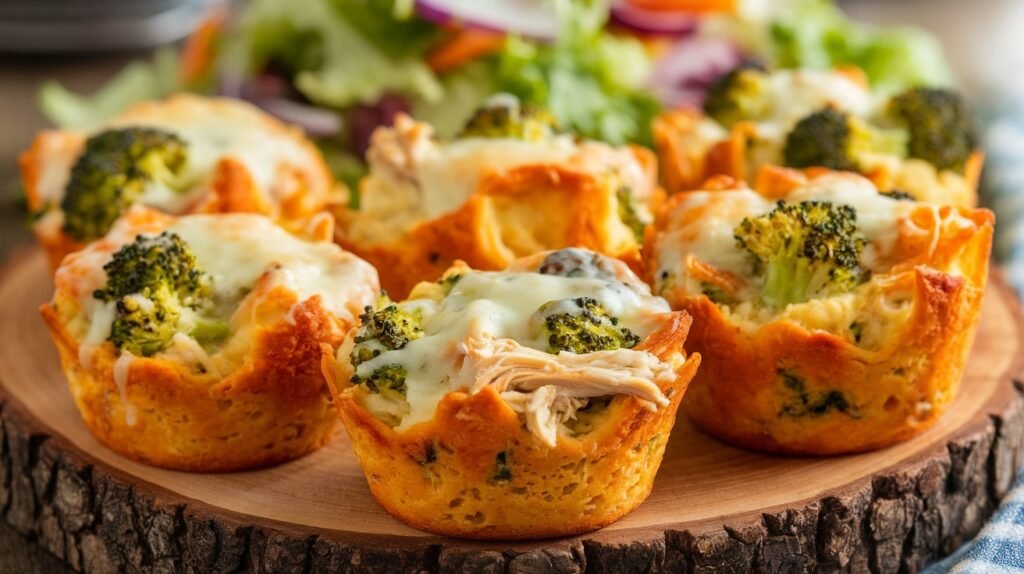 Chicken and Broccoli Pasta Muffins