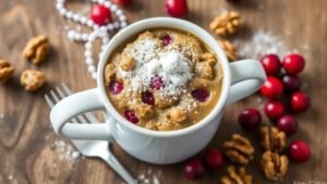 Cranberry Walnut Mug Cake