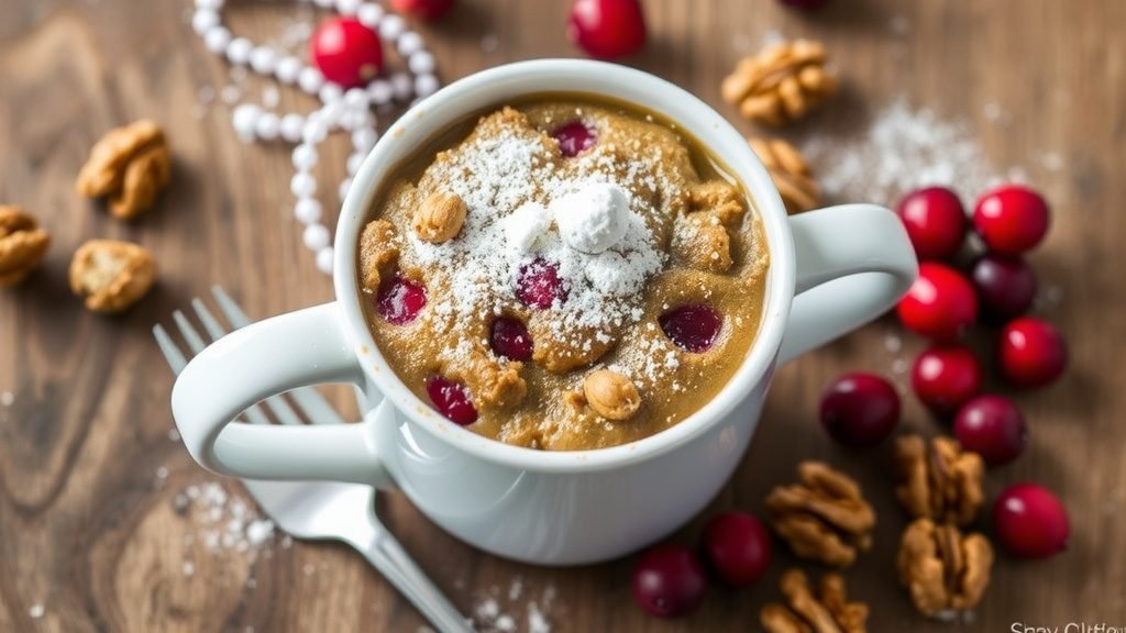 Cranberry Walnut Mug Cake