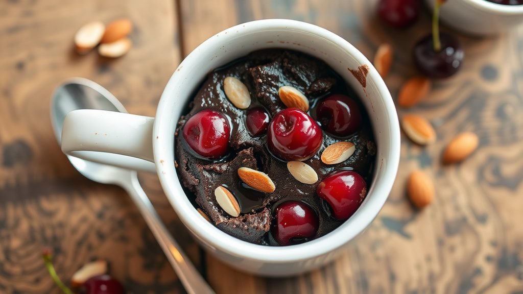 Choco-Cherry Almond Mug Cake