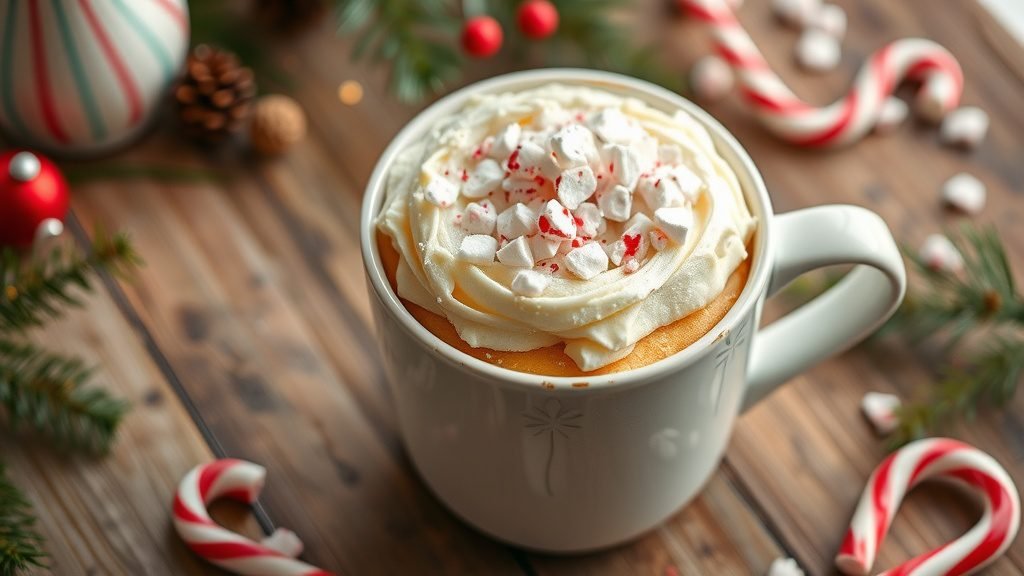 White Chocolate Peppermint Mug Cake
