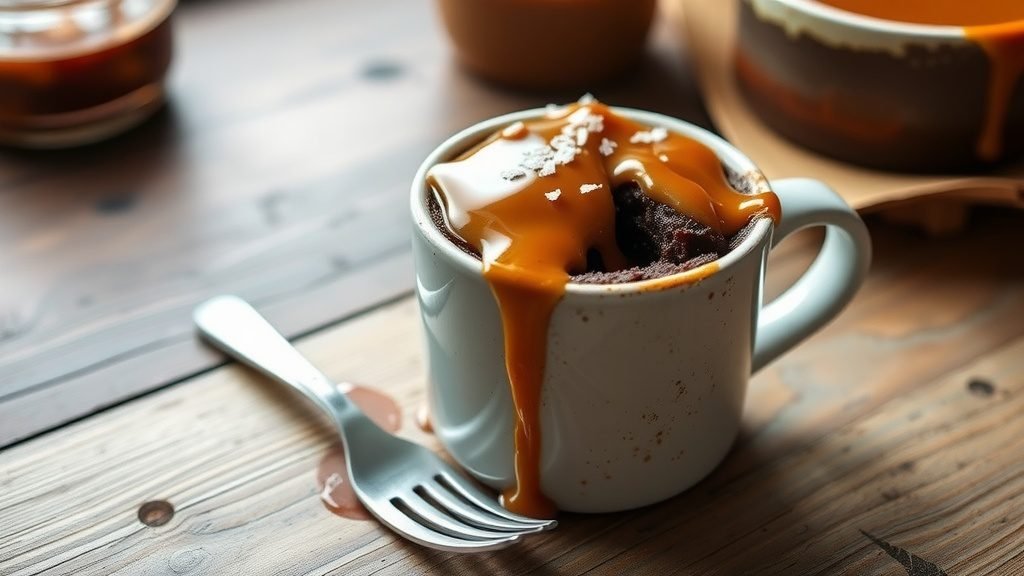 Molten Salted Caramel Mug Cake