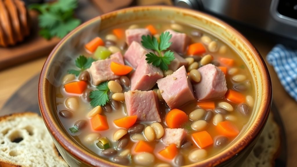 Slow Cooker Ham and Lentil Soup