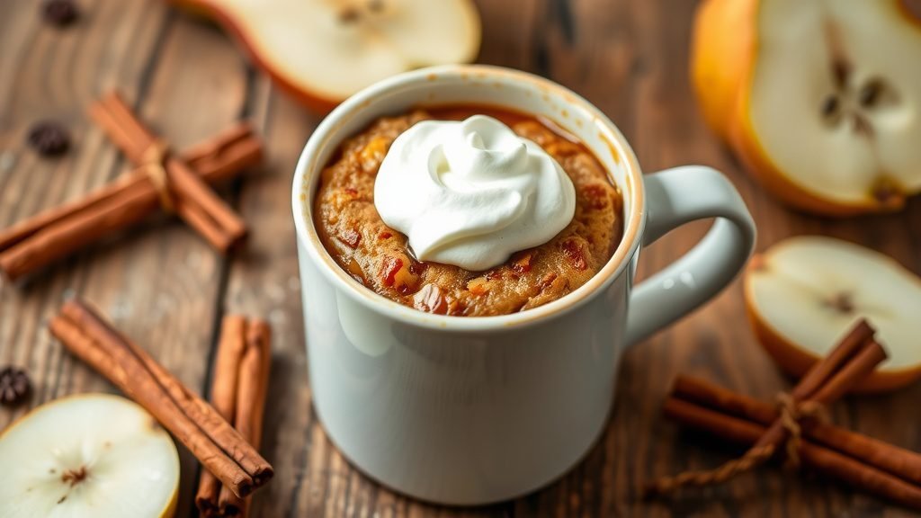 Spiced Pear Mug Cake