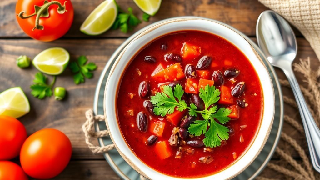 Spicy Tomato and Black Bean Soup