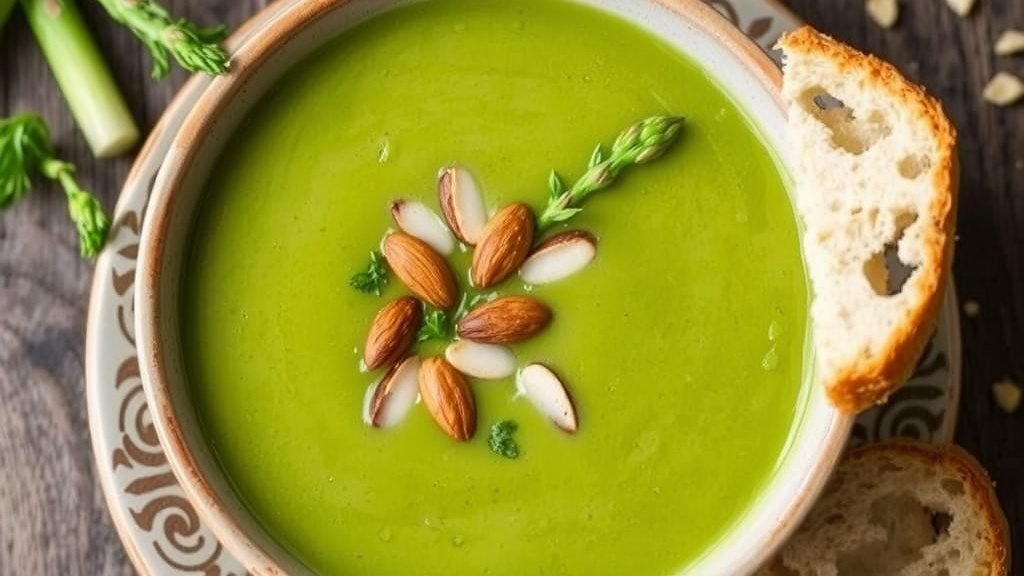 Velvety Asparagus and Almond Soup