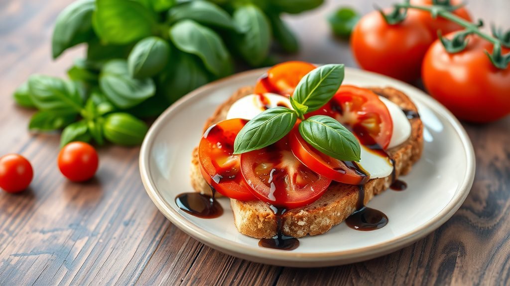 Tomato Basil Mozzarella Toast
