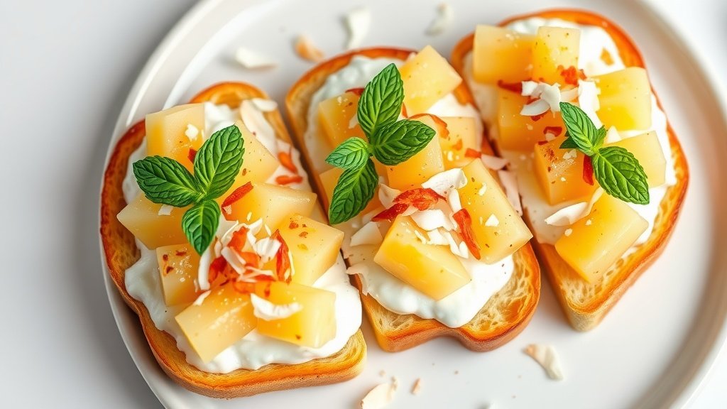 Coconut Cream and Pineapple Toast