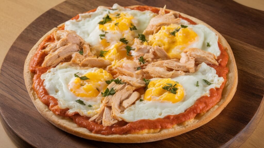 Chicken Alfredo Breakfast Pizza