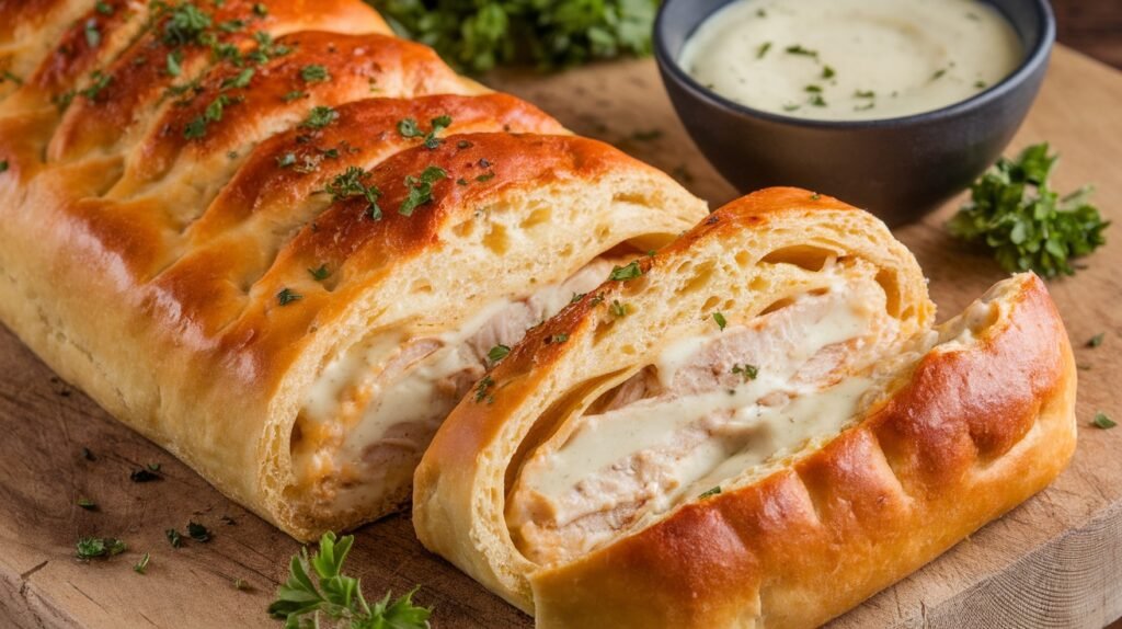 Chicken Alfredo Stromboli