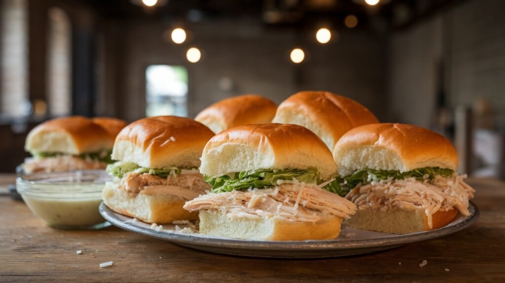 Chicken Caesar Sliders with Brioche Buns