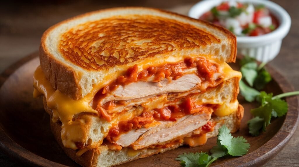 Chicken Enchilada Grilled Cheese