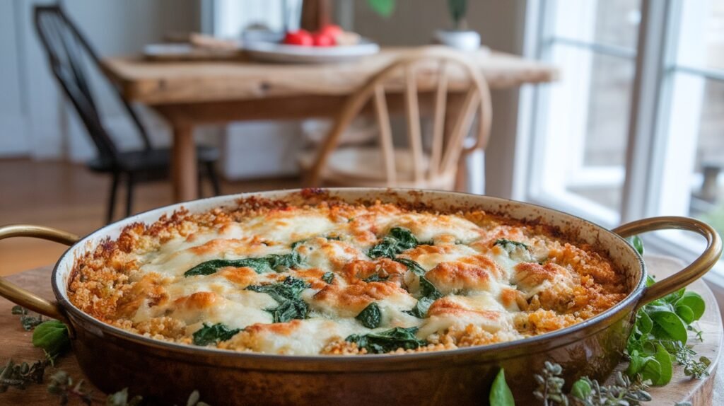 Chicken Florentine Quinoa Bake
