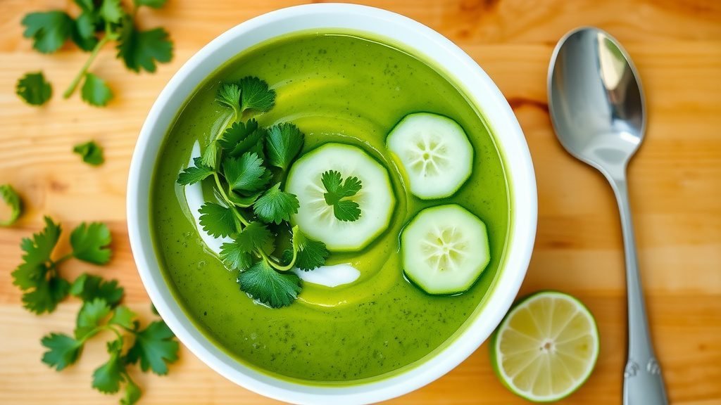 Chilled Cucumber and Avocado Soup