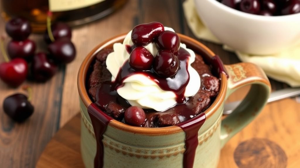 Chocolate Bourbon Cherry Mug Cake