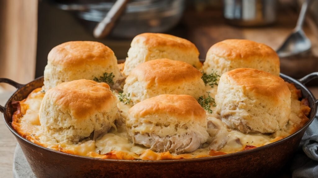 Chicken Casserole with Biscuit Topping