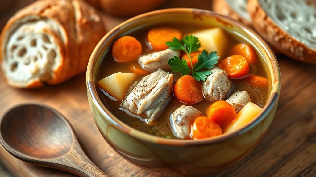 Roast Chicken and Root Vegetable Soup