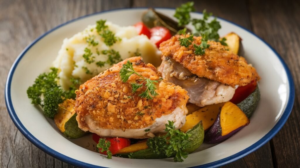 Garlic Parmesan Crusted Chicken Thighs