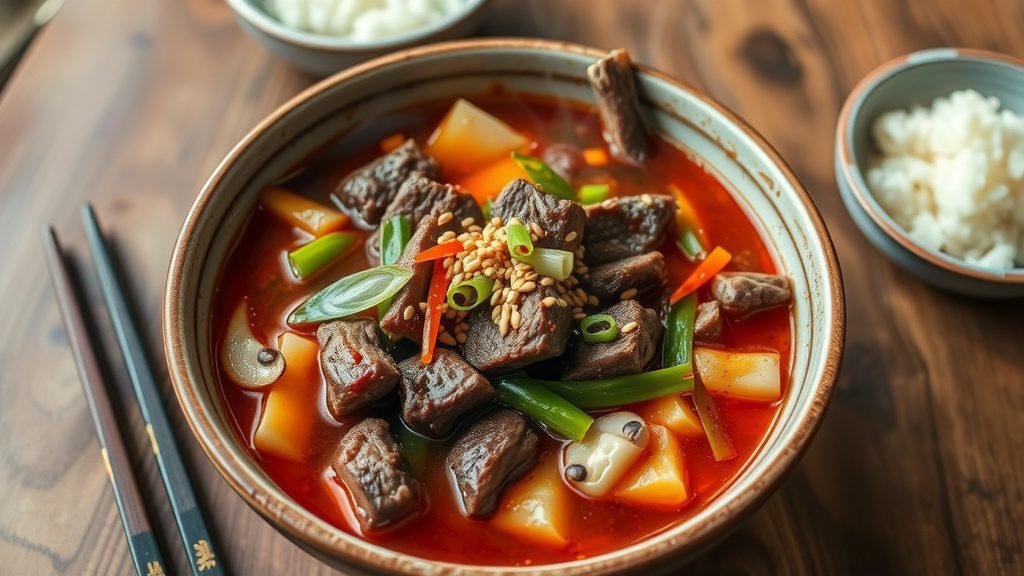 Korean Spicy Beef Soup (Yukgaejang)