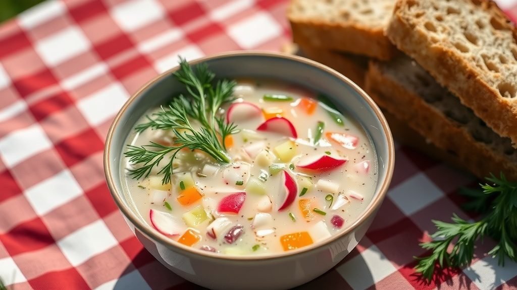 Russian Okroshka (Cold Summer Soup)